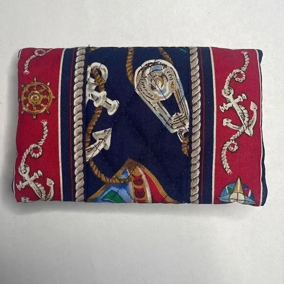 RARE 90s Vera Bradley Spring 1994 Regatta Print Quilted Coin Purse - Picture 2 of 8